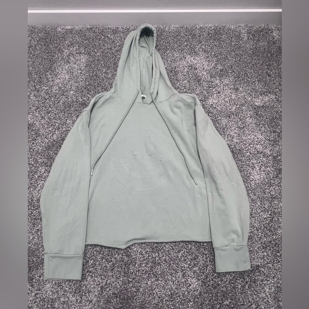 Women’s Sz SMALL Easel Smiley Happy Hooded Sweatshirt